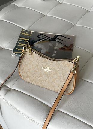 Женская сумка coach bolso de hombro teri песочный через плече коуч