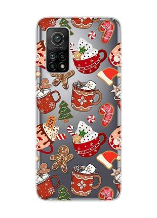 Прозрачный чехол на xiaomi mi 10t/mi 10t pro рождество (принт 428)
