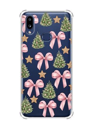 Чехол с утолщенными углами на samsung galaxy a10s (a107) рождественский фон (принт 427)
