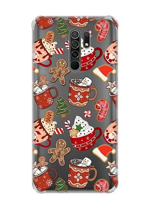 Чохол з потовщеними кутами на xiaomi redmi 9 різдво (принт 428)