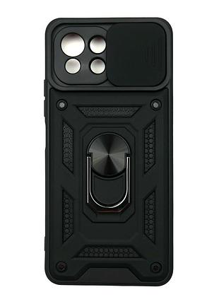 Чохол full protection полікарбонатний з кільцем для xiaomi mi 11 lite 5g максимальний захист чорний