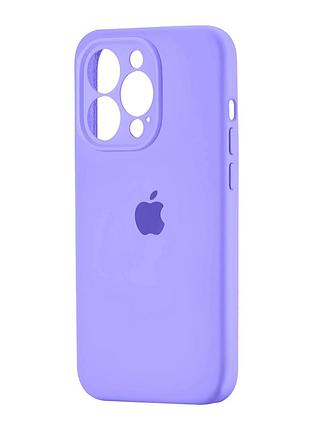 Чехол силиконовый silicone case square для iphone 15 pro защита камеры лавандовый