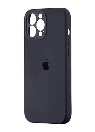 Чехол силиконовый silicone case square для iphone 14 pro max темно-серый защита камеры