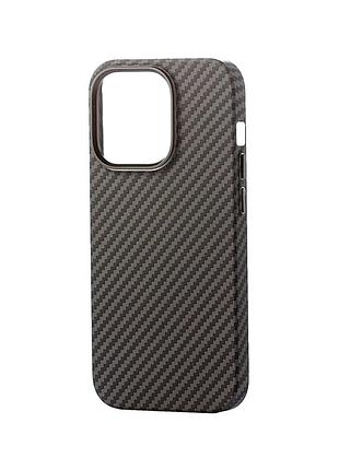 Чехол luxo free air carbon с magsafe для iphone 14 pro черный поликарбонатный противоударный с защитой камеры black