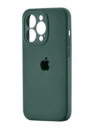 Чехол силиконовый silicone case square для iphone 15 pro защита камеры зеленый pine green