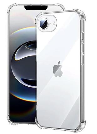 Чехол силиконовый противоударный shockproof для iphone 17e прозрачный с защитой камеры