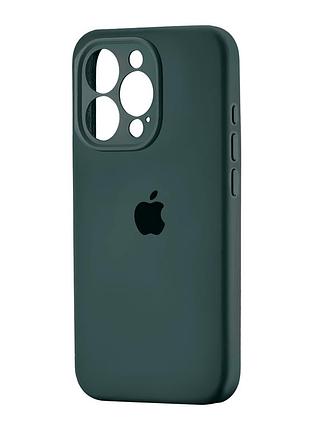 Чехол силиконовый square protected для iphone 16 pro защита камеры зеленый pine green