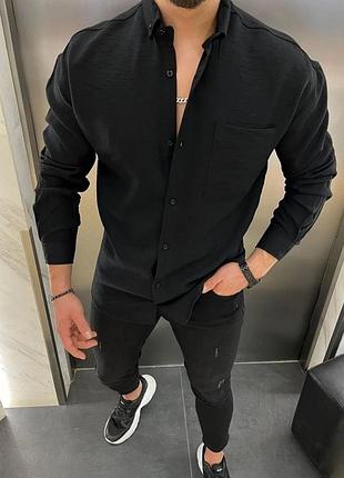 Рубашка оверсайз mono black