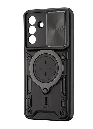 Чохол full protection js magnetic для samsung a56 полікарбонатний з кільцевою підставкою чорний