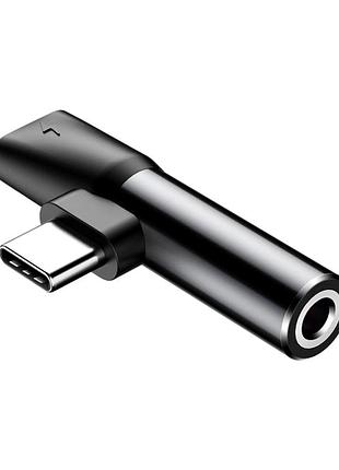 Адаптер baseus type-c 3.5mm черный для зарядки и прослушивания музыки catl41-01