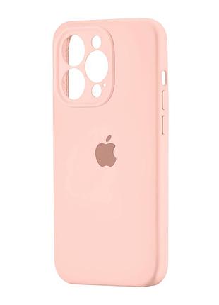 Чохол силіконовий silicone case square для iphone 15 pro захист камери рожевий пісок