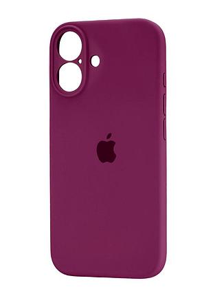 Чохол силіконовий silicone case square для iphone 16 бордовий із захистом камери