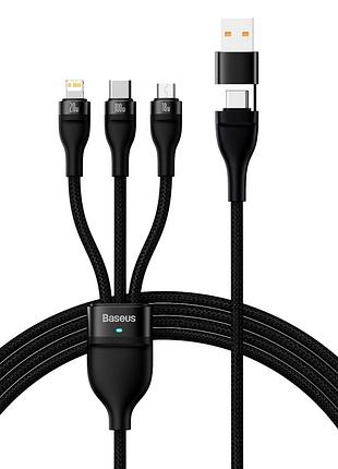 Кабель зарядный baseus flash series ⅱ usb type c 100w 1.2м черный 2 в 1