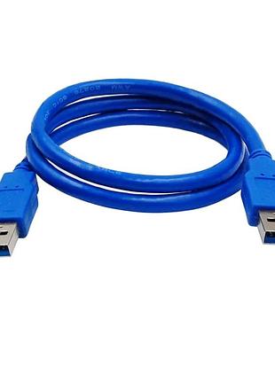 Кабель usb 2.0 2 м usb-a male usb-a female синий пластиковая оплетка для передачи данных