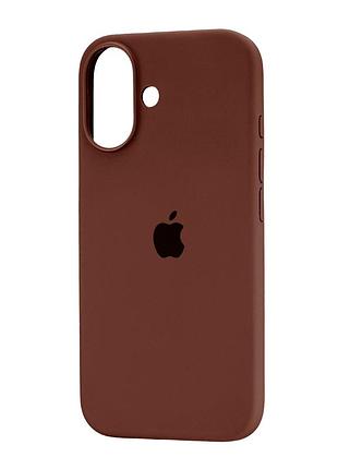 Чохол силіконовий full cover для iphone 16 коричневий із захистом камери та посиленими кутами brown