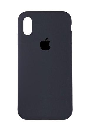 Чехол силиконовый full cover для iphone xr угольный с защитой камеры и усиленными углами dark grey