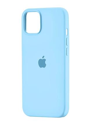 Чохол силіконовий silicone case full cover для iphone 13 захист камери блакитний