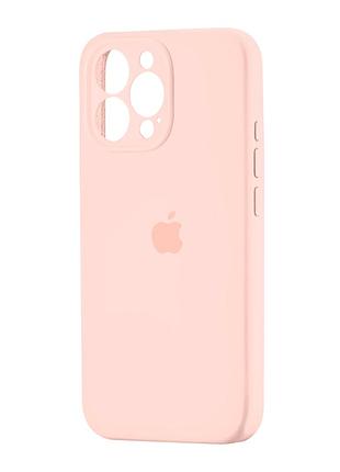 Чохол силіконовий silicone case square для iphone 16 pro max захист камери рожевий пісок