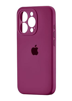 Чохол силіконовий silicone case square для iphone 16 pro бордовий із захистом камери