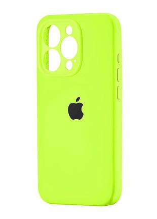 Чехол силиконовый silicone case square для iphone 16 pro защита камеры зеленый