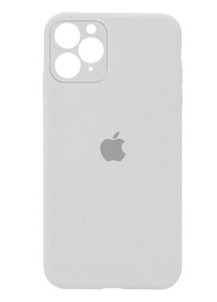 Чехол силиконовый silicone case square для iphone 11 pro max защита камеры белый