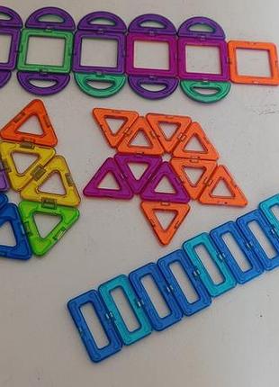 Бу магнітний конструктор 35+8 деталей (всього 43 шт), сумісний з magformers
