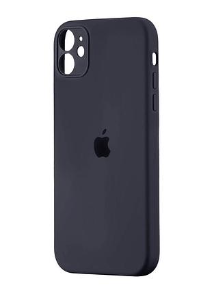 Чохол силіконовий silicone case square для iphone 12 захисний темно-сірий із захистом камери