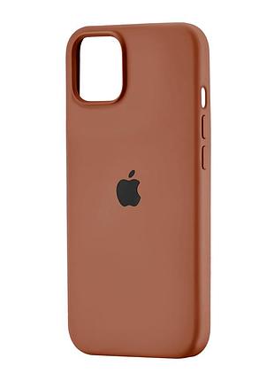 Чехол силиконовый full cover для iphone 13 коричневый с защитой камеры и усиленными углами brown
