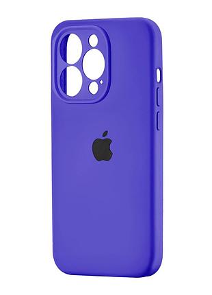 Чехол силиконовый square protected для iphone 15 pro темно-синий защита камеры и усиленные углы deep purple