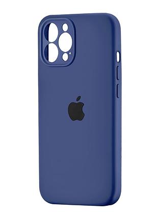 Чохол силіконовий silicone case square для iphone 12 pro захист камери з посиленими кутами синій