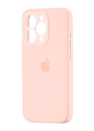 Чохол силіконовий silicone case square для iphone 16 pro захист камери рожевий пісок