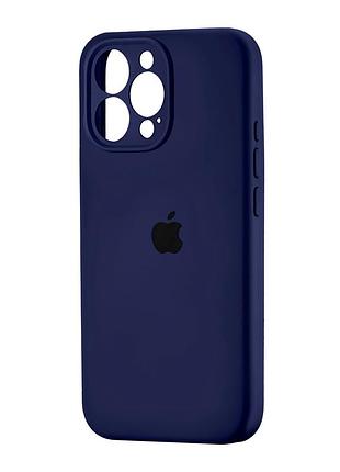 Чохол силіконовий silicone case square для iphone 16 pro max темно-синій із захистом камери