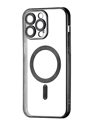 Чехол ductil metallic edge с magsafe для iphone 13 pro силиконовый защитный черный с защитой камеры