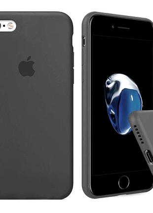 Чохол силіконовий full cover для iphone 7 8 вугільний із захистом камери та посиленими кутами dark grey