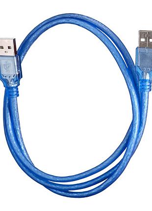 Кабель usb male to usb male 2.0 1 м синий пластиковая оплетка для подключения устройств