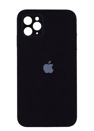 Чехол силиконовый silicone case square для iphone 12 pro max защита камеры черный