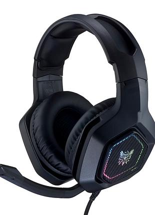 Навушники onikuma gaming 50 mm 7.1 rgb black 3.5 mm usb для ігор із висувним мікрофоном