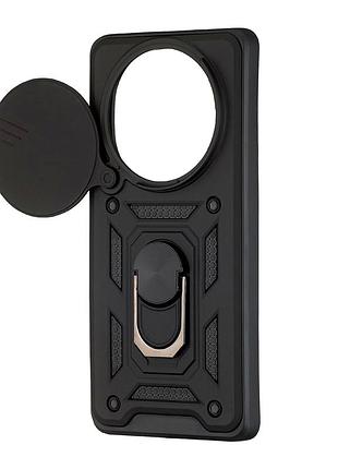 Чехол full protection поликарбонатный с кольцом для xiaomi redmi note 14 pro 4g черный