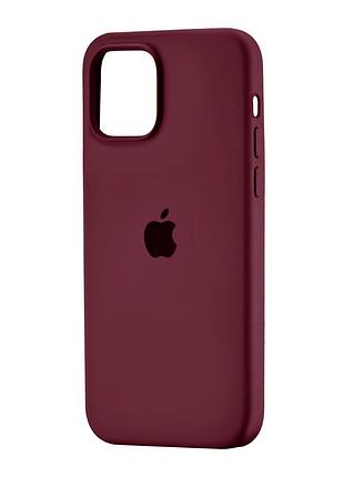 Чехол силиконовый full cover для iphone 12 12 pro с защитой камеры сливовый