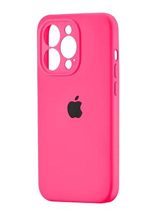 Чехол силиконовый square protected camera для iphone 15 pro розовый с защитой камеры
