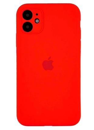 Чехол силиконовый silicone case square для iphone 11 красный с защитой камеры