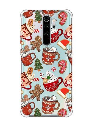 Чохол з потовщеними кутами на xiaomi redmi note 8 pro різдво (принт 428)