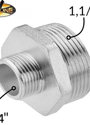 Ниппель никелированный переходной 1 1/4*3/4"н (32*20) lexline, днепр