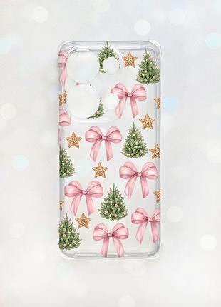 Чехол с утолщёнными углами на xiaomi redmi note 13 pro 4g рождественский фон (принт 427)