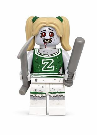 Фигурка зомби чирлидер zombie cheerleader с оружием для лего lego