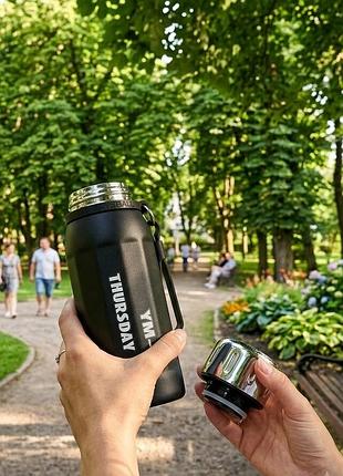 Термос hike 500 мл із ситечком з нержавіючої сталі для гарячих і холодних напоїв black