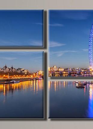 Модульная картина на холсте из 4-х частей "london eye"