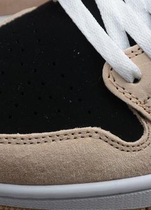 Кроссовки женские nike air jordan 1 beige/black бежевые (найк аир джордан, кросівки)5 фото