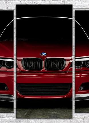 Модульная картина на холсте из 3-х частей "bmw"