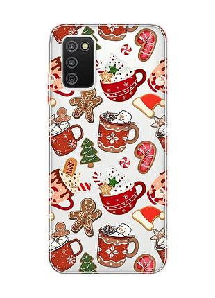Прозорий чохол на samsung galaxy a03s різдво (принт 428)